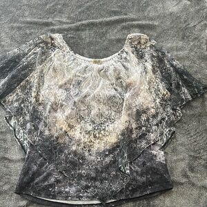 ONE WORLD Cream Asymmetrical Relaxed Blouse